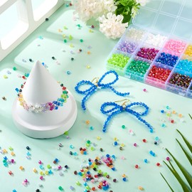 Cheriswelry 2250Pcs 4mm Crystal Beads Bicone Bracelet Beads Faceted Acrylic Beads 15 Colors Rainbow Loose Spacer Beads for Necklace Earring Lanyard Jewelry Making