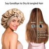 YMWALK Double-Sided Satin Sleep Bonnet with Bow - Adjustable Silk-Like