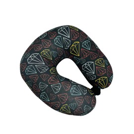 Bookishbunny U Shaped Micro Beads Microbead Neck Head Support Travel Pillow, 12"x12"x4" (Diamond)