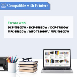 SHUOLEI Compatible BTD180 Ink Refill Bottles Combo Replacements for Brother DCP-T580DW DCP-T583DW DCP-T780DW Printers Compatible with Brother BTD180BK BT-D180 Ink Bottles 4 Pack (BK C M Y 4-Pack)