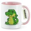 Huuraa Motivtasse Krokodil Comic Geschenk 330ml Rosa Krokodil Souvenir