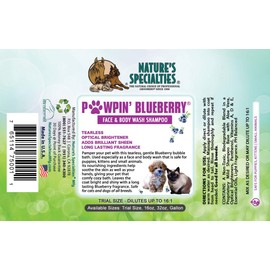 Nature's Specialties Puppy Friendly Dog Shampoo for Pets, Concentrate 16:1, Made in USA, Pawpin Blueberry, 16oz