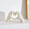 OTARTU Marble Gesture Heart Decoration, Modern Love Statue Finger, Abstract