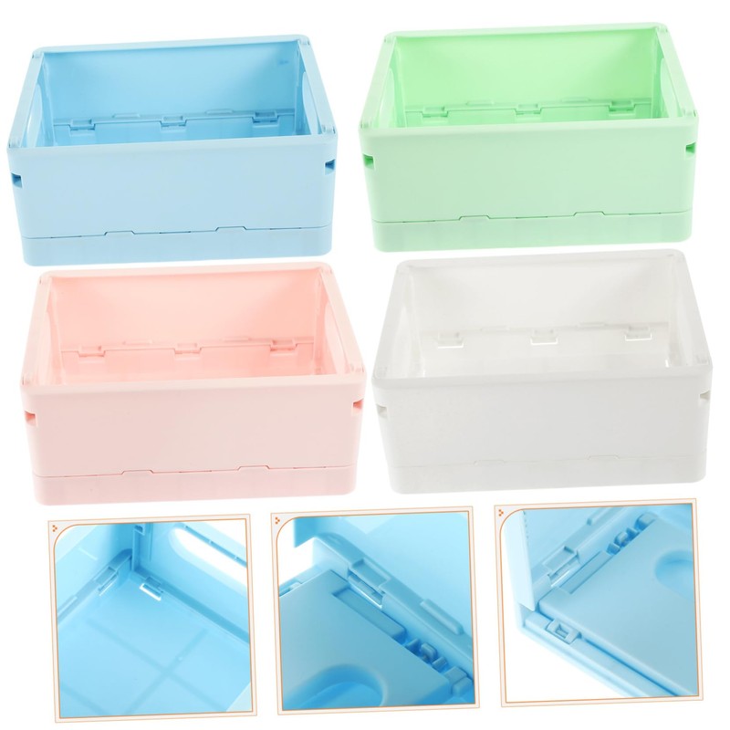 LABRIMP 4pcs Decorative Storage Baskets for Organizing Small Folding Crates