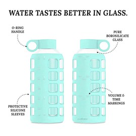 Glass Water Bottle - Glow in the Dark Purifyou® - Size: 22oz, Color: Glow in the Dark