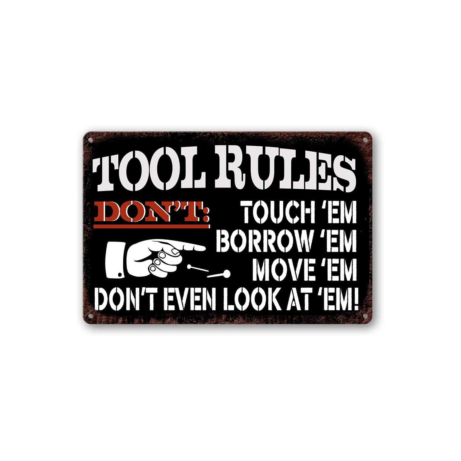 Garage Sign Tool Rules Metal Signs Garage Wall Decor Garage Shop ...