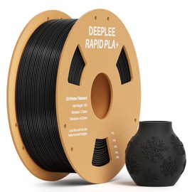 Deeplee DEEPLEE Rapid PLA Plus Filament 1.75mm, High Speed 3D Printer Filament Up to 600mm/s, PLA+ Filament Dimensional Accuracy +/- 0.02 mm Fits Most FDM 3D Printer, Cardboard Spool Black 1kg