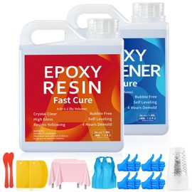 JANCHUN Crystal Clear Epoxy Resin Kit 72oz, Bubble-Free, Anti-Yellowing, Self Leveling Easy Mix 1:1 Coating and Casting Resin for Table Top, Molds, Tumbler Crafts, Painting, Jewelry, DIY Gifts