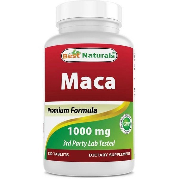 Best Naturals Gelatinized Maca 1000mg 120 Tablets