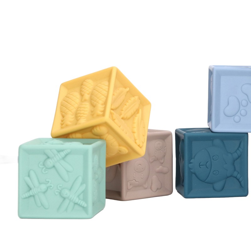 9pcs Baby Blocks Toy Soft Squeeze Chewing Educational Toddler Stacking