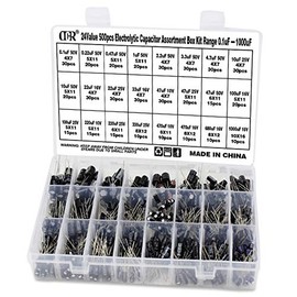 OCR 24Value 500pcs Electrolytic Capacitor Assortment Box Kit Range 0.1uFï¼1000uF