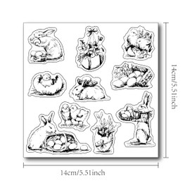 Arbuya Happy Easter Chick for Card Making Decoration and Scrapbooking Supplies, Easter Bunny Eggs Transparent Rubber Stamps for Easter Day Paper Card Photo Album Crafting Decoration