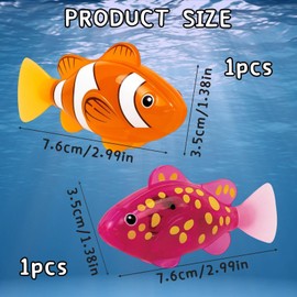 CBRPVT 2 Pack Interactive Swimming Fish Bath, Bath Fish, Fish Toy for Cats and Dogs, Lifelike Motion Bath Toy, Orange and Pink