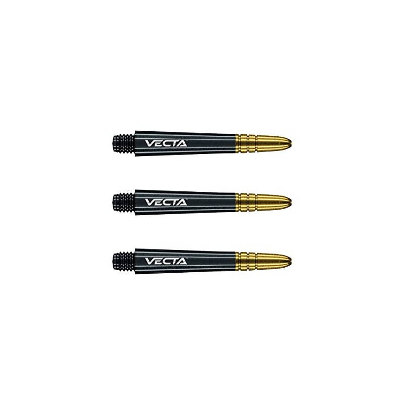 WINMAU Vecta Black with Gold Medium Polycarbonate Dart Stems (Shafts)
