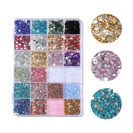 Leogony Bedazzling Gems 24 Colours 3-4mm About 3500 Pcs, Resin Nail Ab Rhinestones for Craft Bedazzler Kit