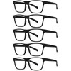 Kerecsen 5 Pack Oversized Reading Glasses Blue Light Blocking Square