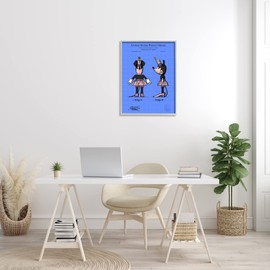 Stupell Industries Girl Mouse Toy Blueprint Framed Wall Art, Design by Karl Hronek