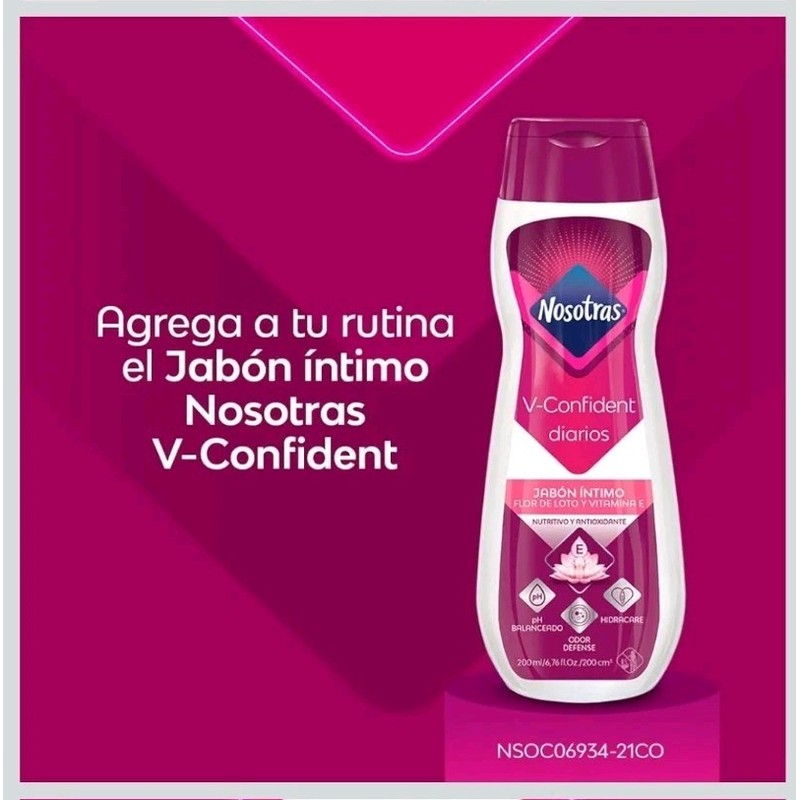 Nosotras V Confident Jabon Intimate Feminine Wash Soap 6.76oz.