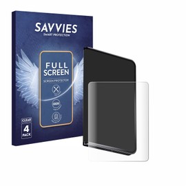 Savvies Pack of 4 Full Screen Protectors for Ledger Stax Crypto Wallet Full Cover Screen Protector Film [3D Curved, Transparent, Anti-Fingerprint]