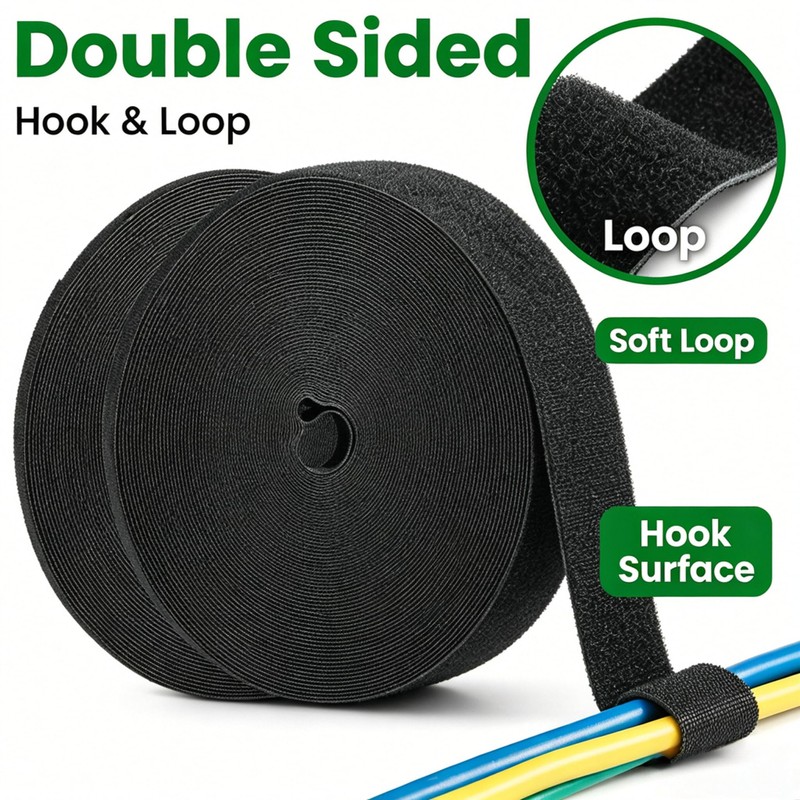 Reusable Hook and Loop Cable Ties - 3/4inch X 16ft