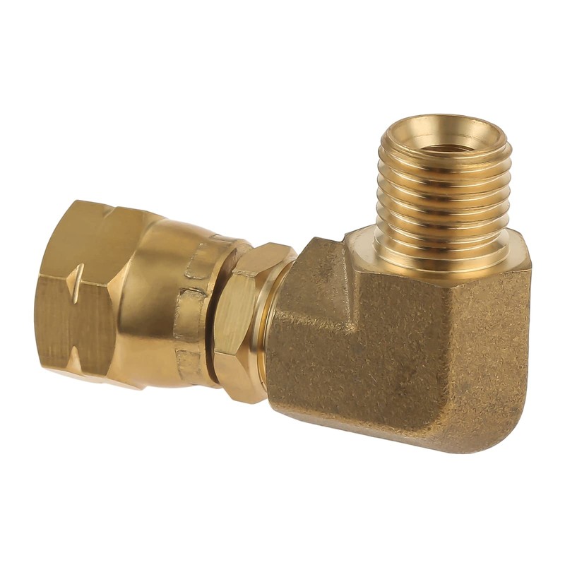 Hicello LPG Brass Connection Angle 90° 1/4 Inch Left Gas