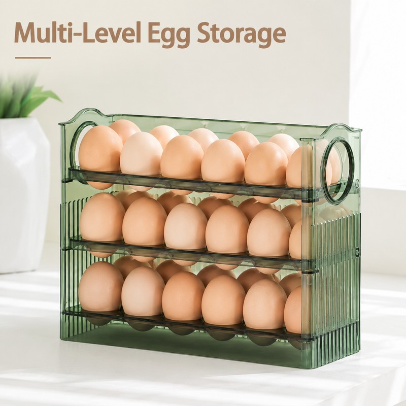 Large Egg Storage Box for Refrigerator – Transparent Egg Organizer