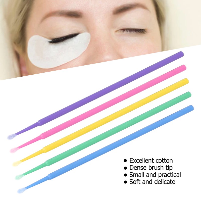 500pcs Disposable Eyeliner Cleaner Soft Cotton Tips Mini Makeup Cleaning