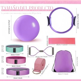Kit Pilates Casa, Versátil Equipo de Pilate, 11 en 1 Juego de Pilates, Pilate Kit Básico para Principiantes, Juegos de Equipos de Fitness para el Hoga