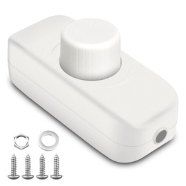 VIPMOON Dimmer Switch 12 V - 24 V, Dimmer for LED Strips, 800 Hz - 16 kHz Dimmable Switch, Dimmer Button for Motorhome, Boat, Truck, Caravan, for Dimmable LED Lamps, Halogen Bulb (White)