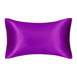 Mulberry Silk Pillowcase for Hair and Skin,Both Side Mulberry Silk, 1pc (Dark Purple, Standard 50x75cm)