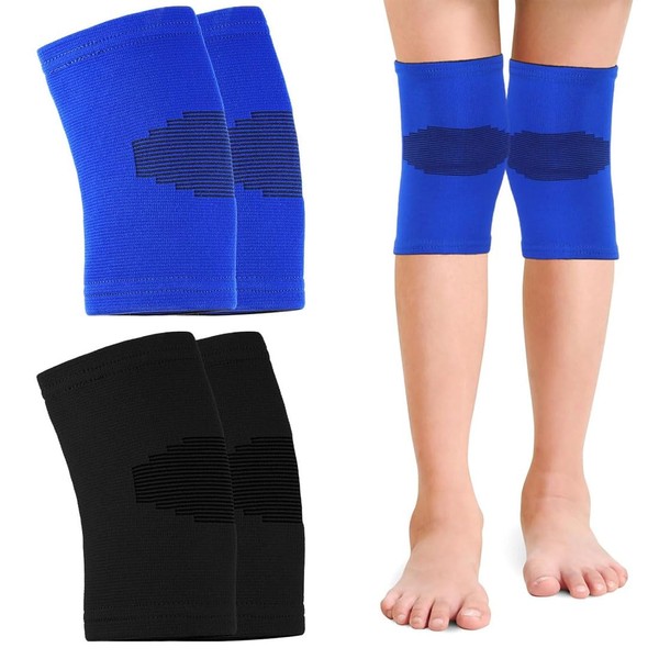BZKSER 2 Pairs of Children's Knee Pads - Knee Brace Compression Leg Cuffs Comfortable Breathable Knee Wraps for Girls Boys Basketball Volleyball Sports, Running, Squats, Sports