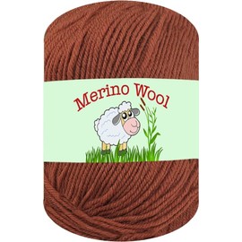 6-Pack 100% Merino Wool Yarn for Knitting and Crochet by Sunny Cat (33 Dark Caramel)