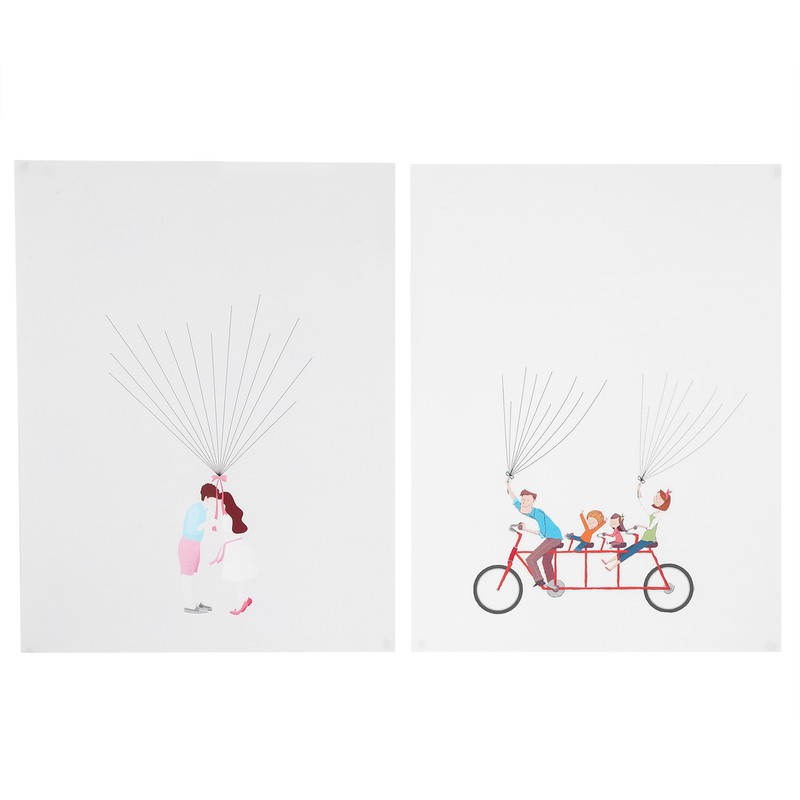 2Set Cartoon Pattern Fingerprint Painting DIY Signature Guest Book Wedding