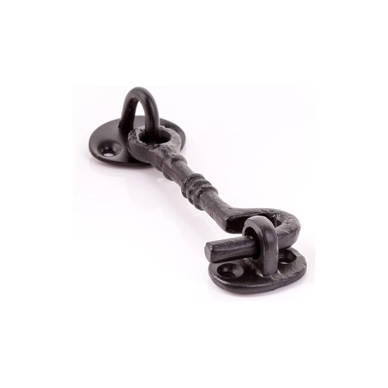 Heavy Duty Black Cabin Hook and Eye 100 mm/4 Inch