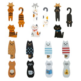 Cat Fridge Magnet Funny Cats Refrigerator Magnet Wood Fridge Magnets Clips Wooden Magnets for Fridge Whiteboard Animal Refrigerator stickers Fridge Stickers for Kids Cat Lovers (17PCS)