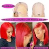 16 Inch Red Bob Wigs Human Hair 13X4 Straight HD