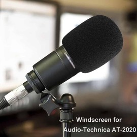LEFXMOPHY AT2020 Pop Filter, Windscreen for Audio-Technica AT-2020 AT-2035 AT-2040 AT-2050 ATR2500 ATR2500X AT-4040 Microphones Foam Mic Cover Wind Screen Asseccories, Black