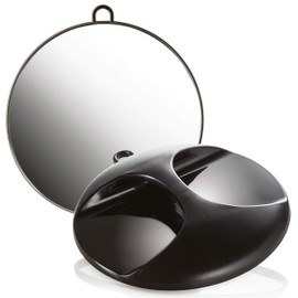 Kosmetex Friseur-Spiegel, Salon Handspiegel m. Öse, rund Ø 29 cm… (Schwarz)