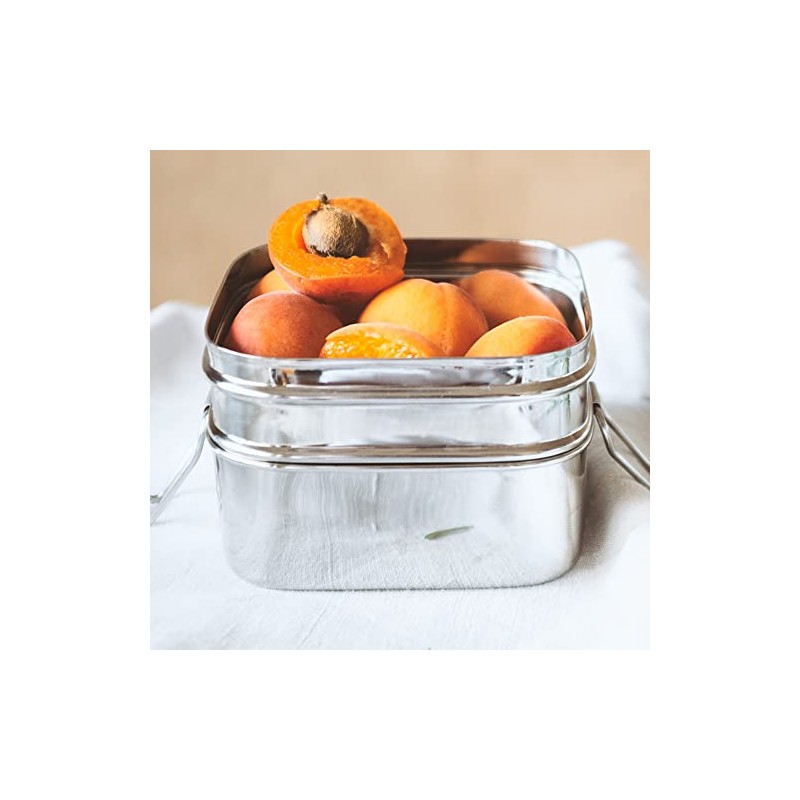 ECO Brotbox Cube Box XL Square Stainless Steel Lunch Box