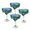 Margarita glasses - Hand blown Mexican glass, set of 4,