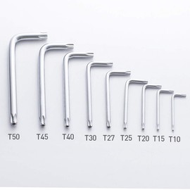 FINDER XJ193123P Arm Star Key Wrench Set, Hollow End Star Key Set T10-T50, Set of 9 Pieces, Standard
