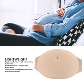 Fake Pregnant Woman Belly, Lightweight Foam Fake Belly, Soft Breathable Sponge, Lifelike, for Cosplay Halloween Party Christmas Party (Small)