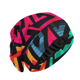 ElliTarr Gorro de satén con forro de capó para dormir, cubierta holgada para protección del cabello rizado, regalos para hombres y mujeres punk