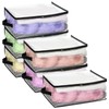 6Pcs Clear Blanket Storage Bags with Zipper, Plastic Storage Bags