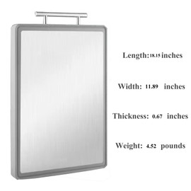 Autminia Double-Sided Cutting Board With Grey Edge, Stainless Steel Cutting Board & Plastic Chopping Board for Fruit Meat, Juice Grooves Design Chopping Board, Dishwasher Safe (18.15”x11.9”x0.67”)