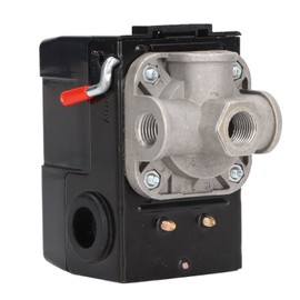 Air Compressor Pressure Switch 4 Ports Pressure Control Switch with On Off Metal Lever and Unloader
