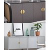 XMHF 4 Pack Semicircular Cabinet Pulls, Solid Brass Hardware Knobs,