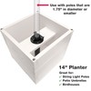 Large Decorative Wooden Planter with Universal Pole Support for String