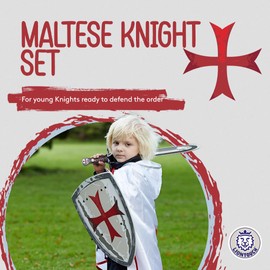 Liontouch - Maltese Crusader Knight Foam Sword & Shield – for Kids Aged 3-8 Years | Medieval Pretend Play Set with Red Cross | Safe Toy Weapon & Battle Accessory for Dress Up & Costumes for Boys