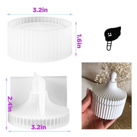 TOPYS-20220907 - Moldes de silicona para velas, diseño de rayas circulares, para hacer cajas de almacenamiento de hormigón y yeso epoxi UV, decoración del hogar, macetero de hormigón